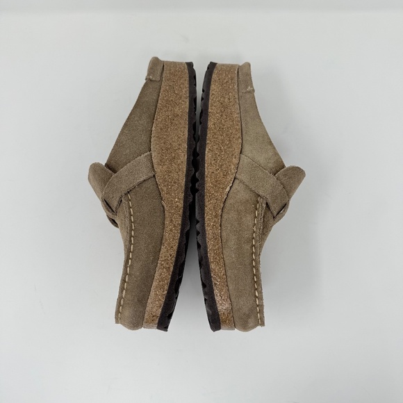 New Birkenstock Buckley Suede Leather Clogs Gray Taupe Sz 38 - Picture 11 of 12